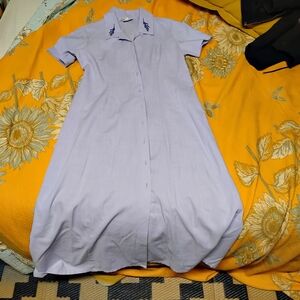 Light Purple Button-Up Dress